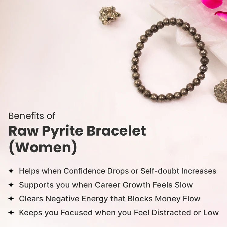 Raw Pyrite Bracelet (Women - 6mm Beads) - Astroguruji