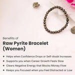 Raw Pyrite Bracelet (Women - 6mm Beads) - Astroguruji