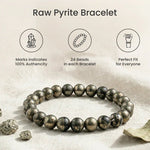 Raw Pyrite Bracelet (Women - 6mm Beads) - Astroguruji