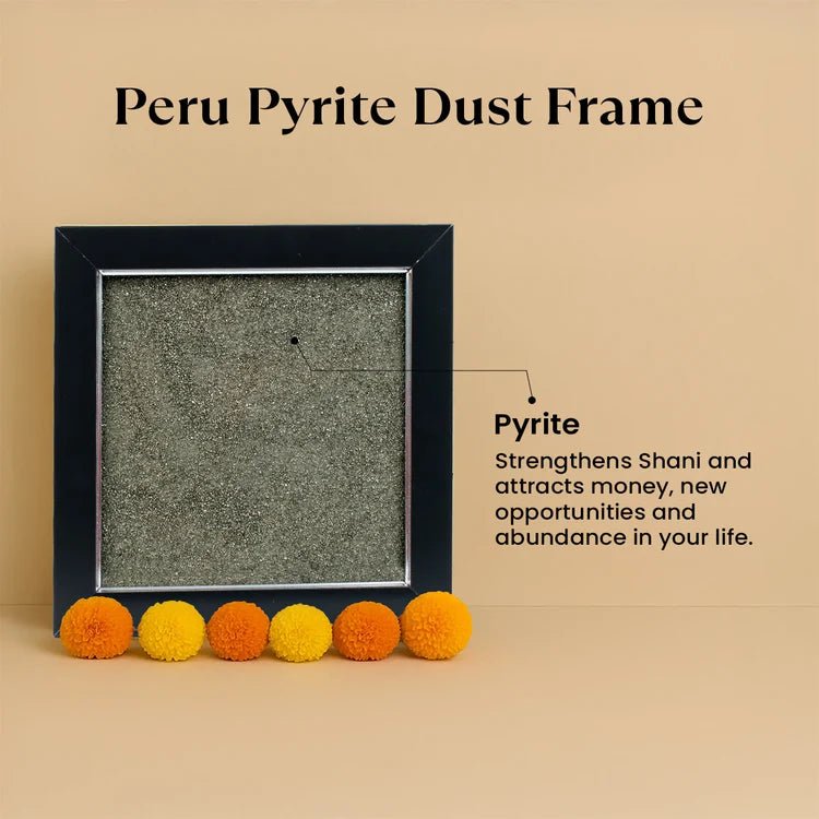 Raw Pyrite Dust Frame - Astroguruji