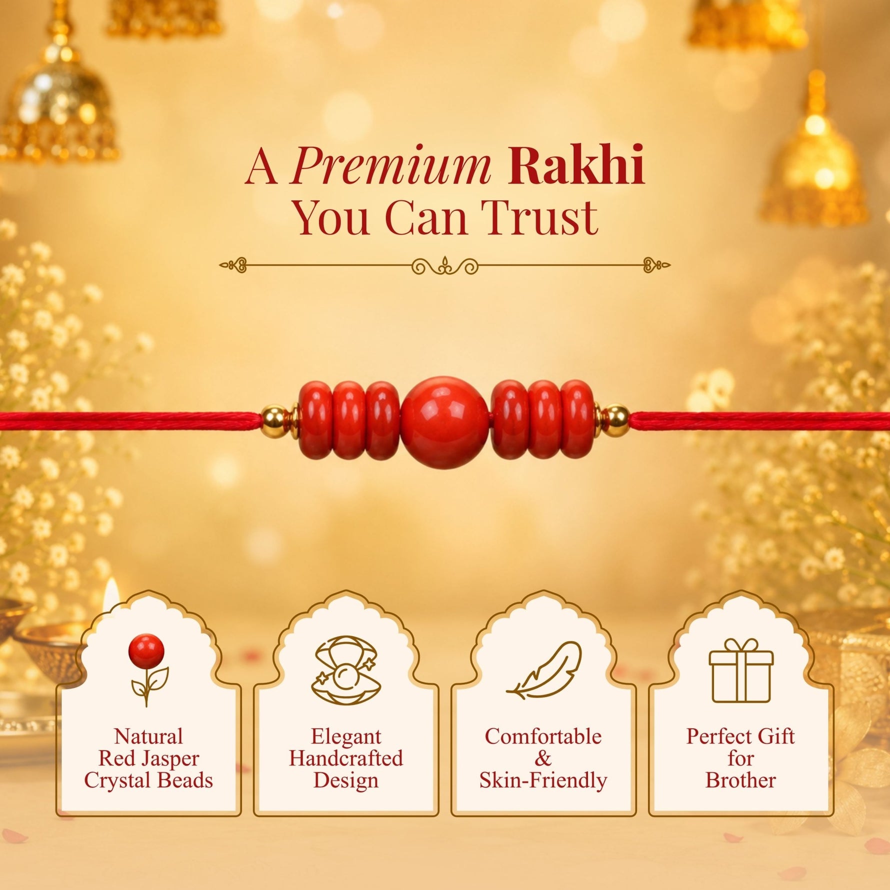 Red Jasper Rakhi - AstroGuruji