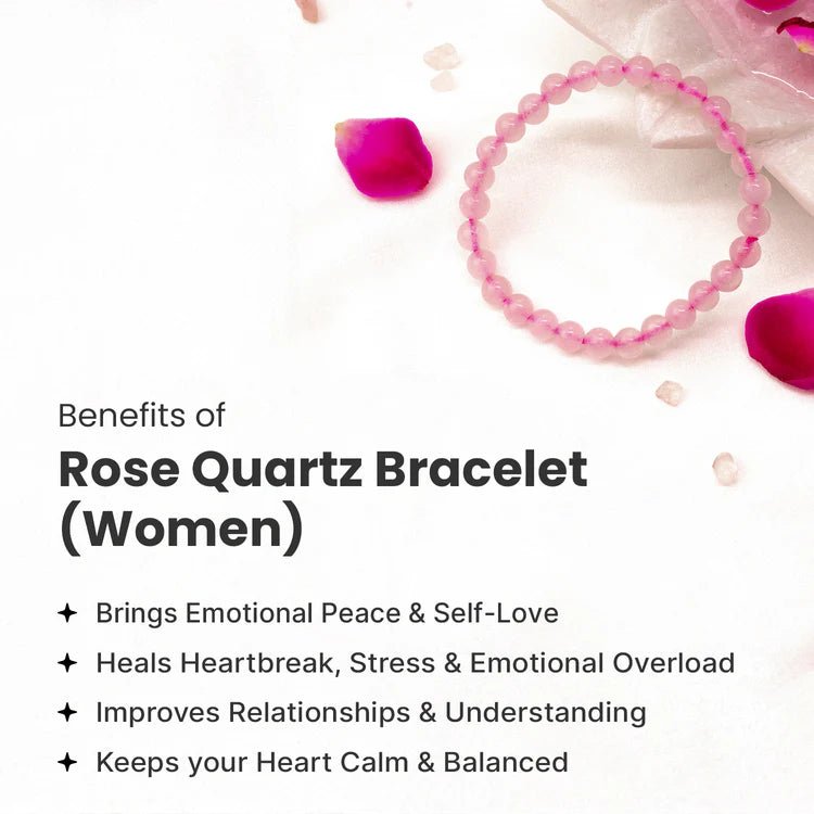 Rose Quartz Bracelet (Women - 6mm Beads) - Astroguruji