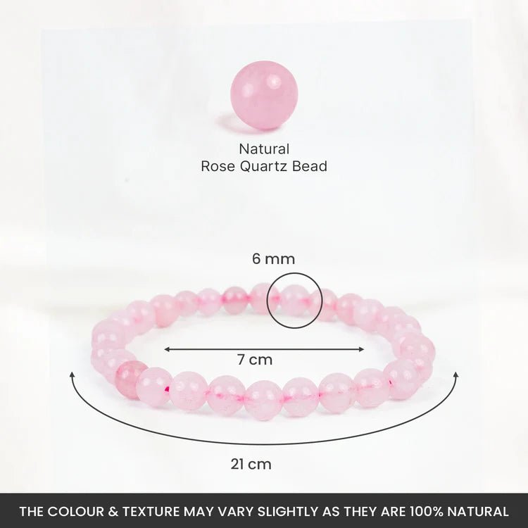 Rose Quartz Bracelet (Women - 6mm Beads) - Astroguruji