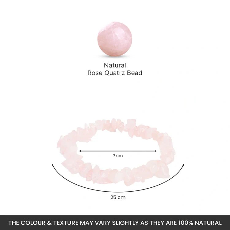 Rose Quartz Chips Bracelet Stretchable - Astroguruji