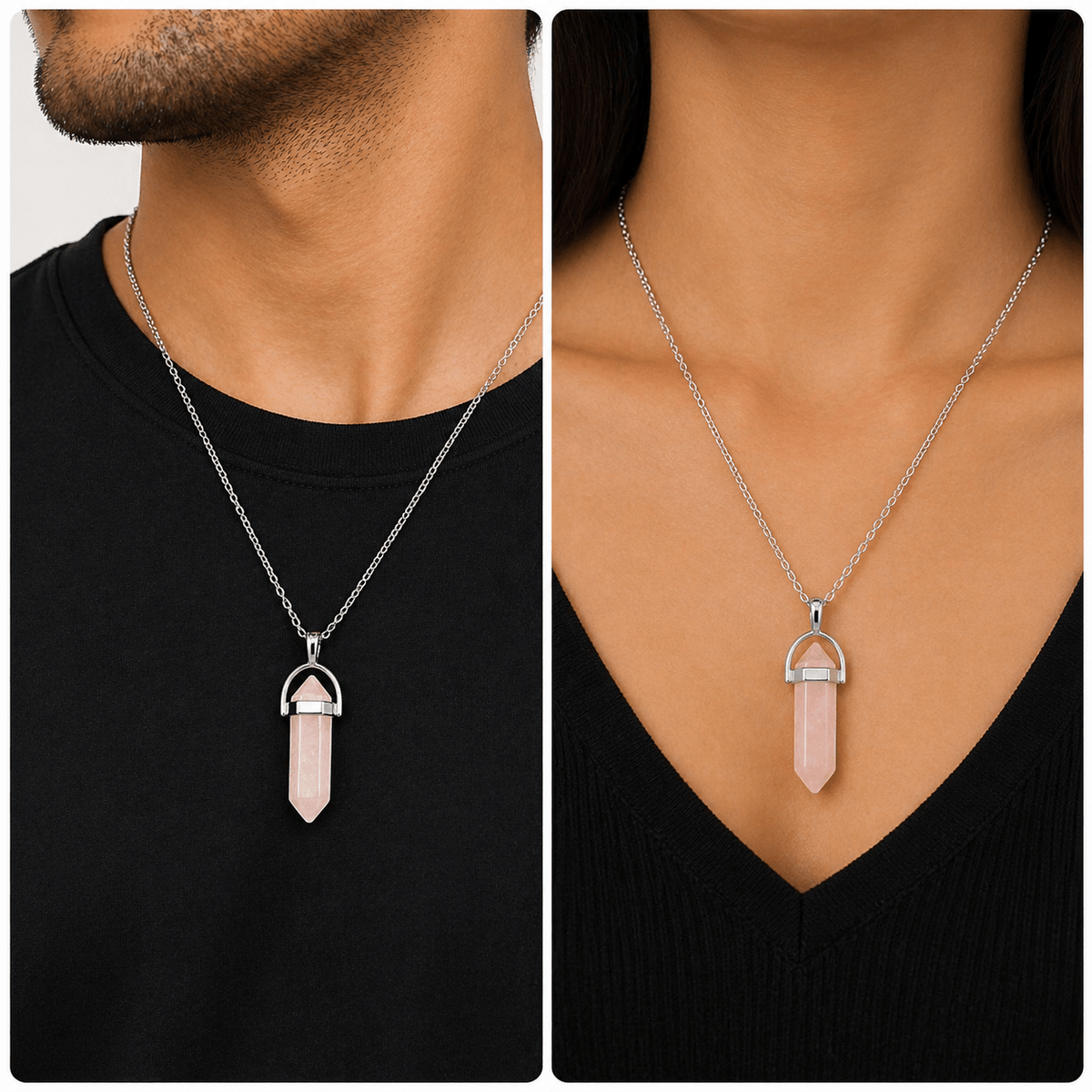 Rose Quartz Pencil Pendant (Vrishabha Rashi) Taurus - AstroGuruji