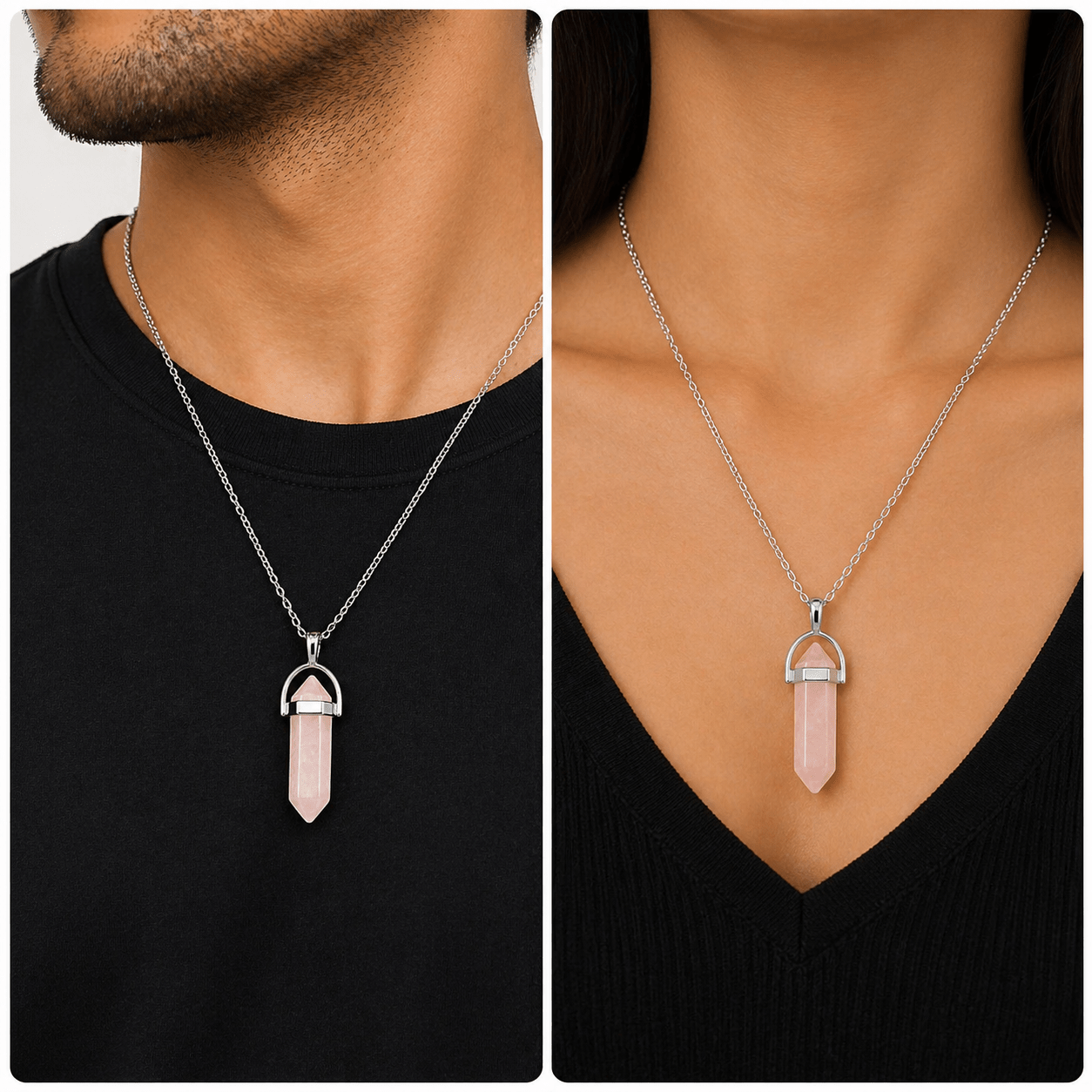 Rose Quartz Pencil Pendant (Vrishabha Rashi) Taurus - AstroGuruji