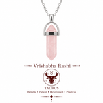 Rose Quartz Pencil Pendant (Vrishabha Rashi) Taurus - AstroGuruji