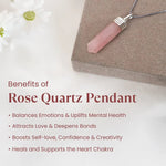 Natural Rose Quartz Crystal Pendant for Emotional Healing - AstroGuruji