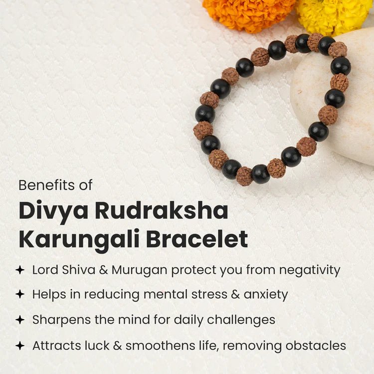 Rudraksha Karungali Bracelet 8mm - Astroguruji