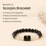 Scorpio (वृश्चिक राशि) Zodiac Black Obsidian & Milky Quartz Bracelet - AstroGuruji
