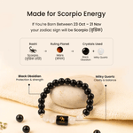 Scorpio (वृश्चिक राशि) Zodiac Black Obsidian & Milky Quartz Bracelet - AstroGuruji