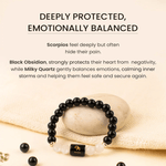 Scorpio (वृश्चिक राशि) Zodiac Black Obsidian & Milky Quartz Bracelet - AstroGuruji