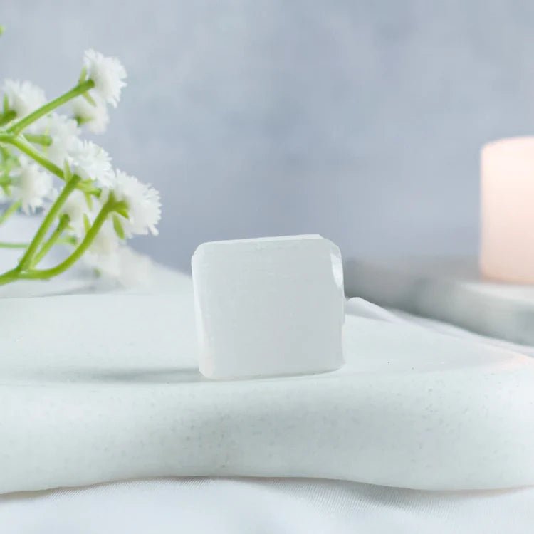 Selenite Tumble Stone for Energy Cleansing - AstroGuruji
