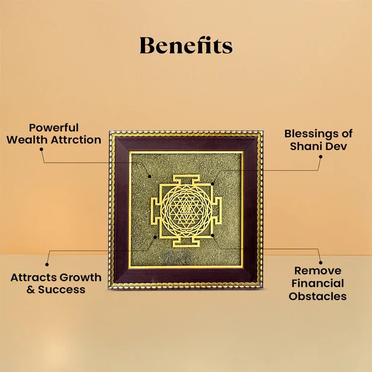 Shree Yantra on Raw Pyrite Frame - Astroguruji