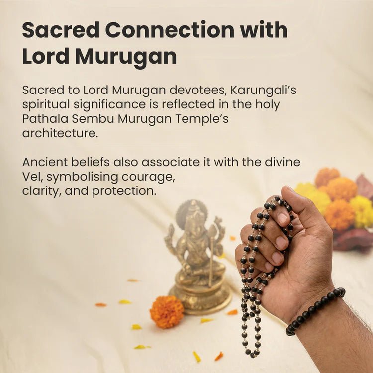 Silver Capped Karungali Malai - Astroguruji