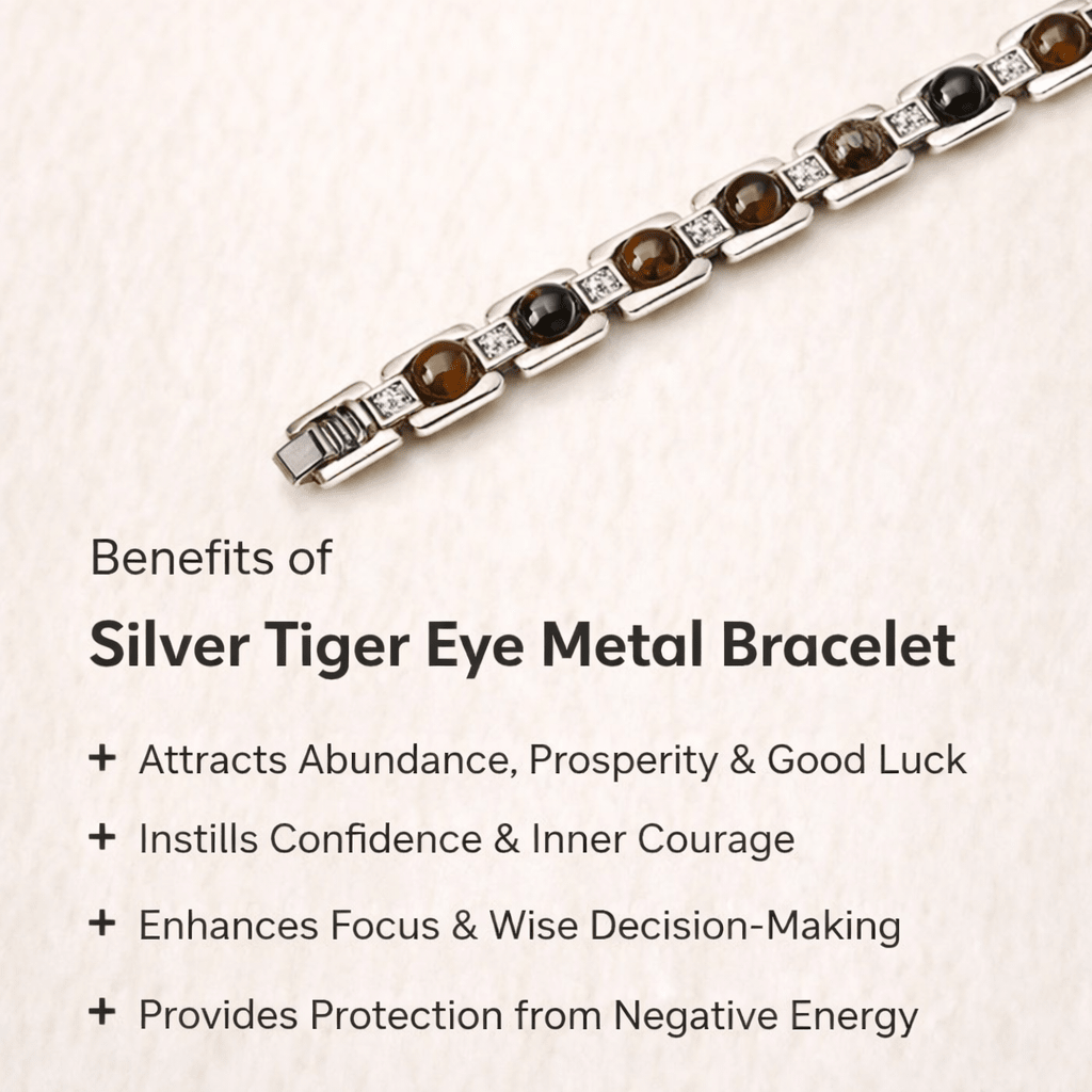 TIGER EYE METAL BRACELET - Astroguruji