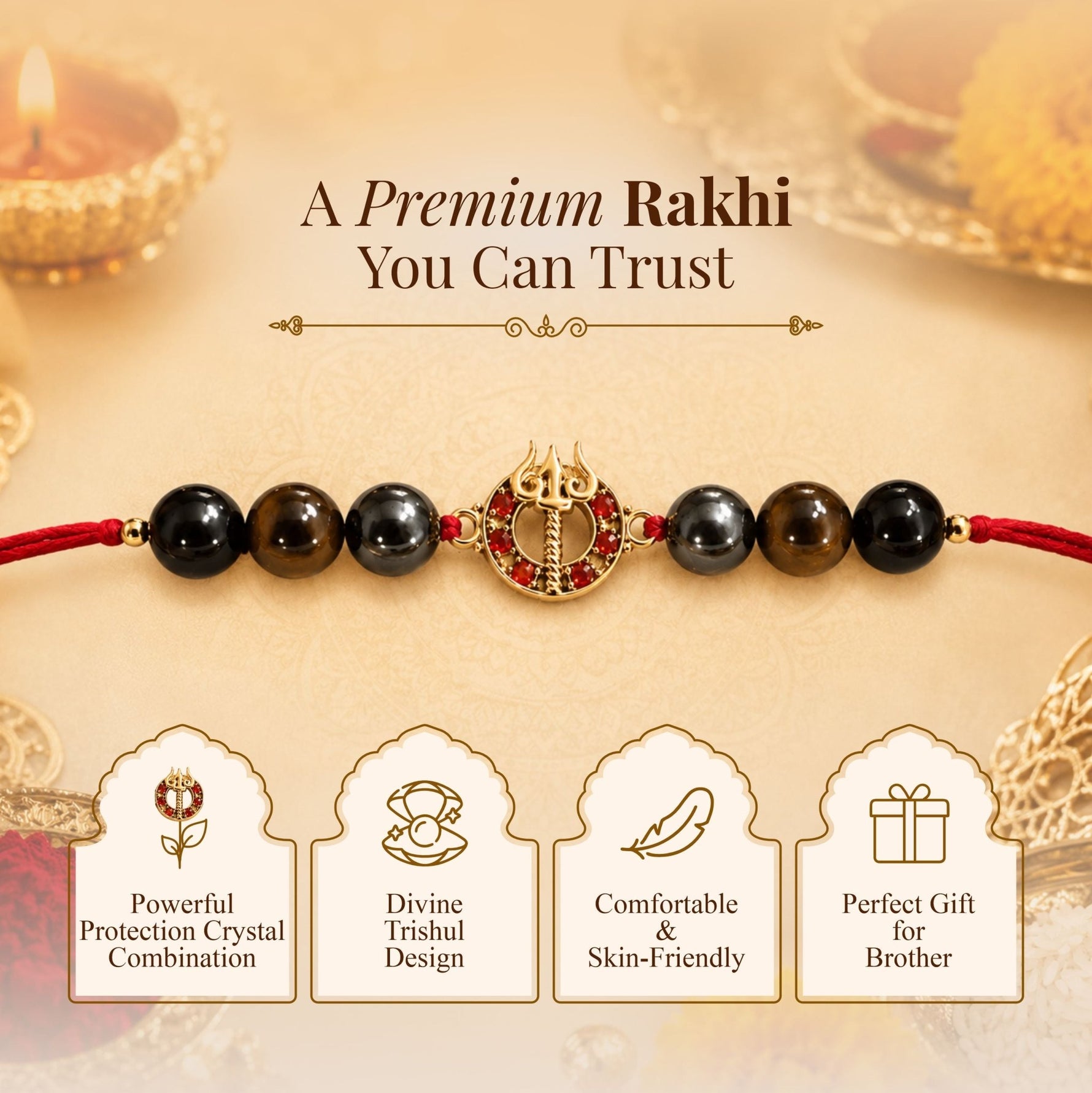 Tripal Protection Rakhi - AstroGuruji