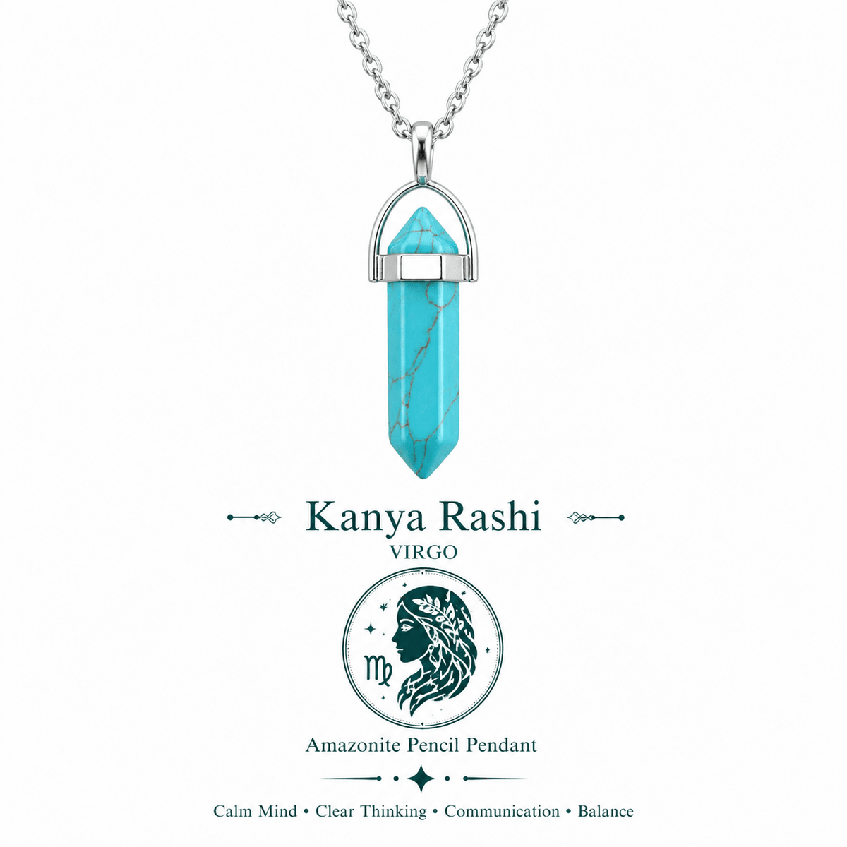 Turquoise Pencil Pendant (Dhanu Rashi) Sagittarius - AstroGuruji