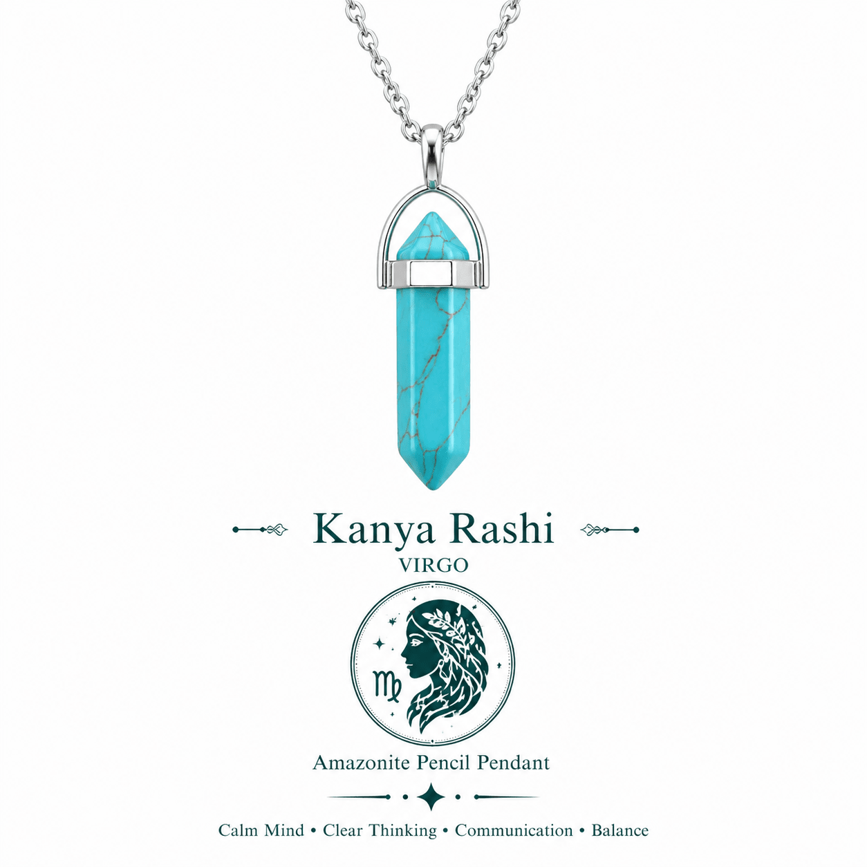 Turquoise Pencil Pendant (Dhanu Rashi) Sagittarius - AstroGuruji