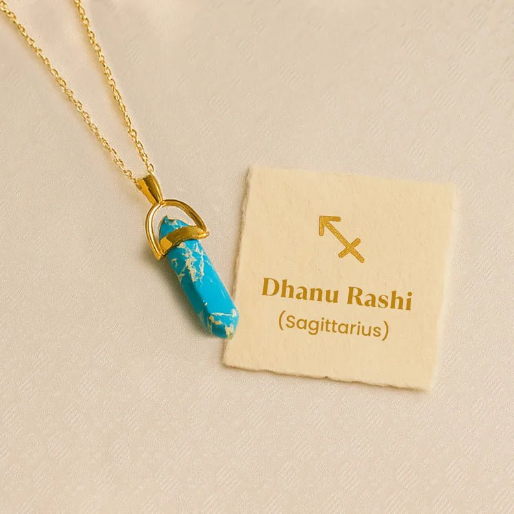 Turquoise Pencil Pendant (Dhanu Rashi) Sagittarius - Astroguruji