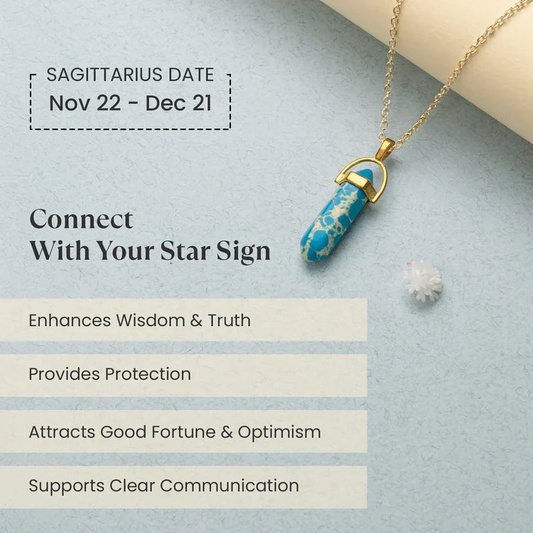 Turquoise Pencil Pendant (Dhanu Rashi) Sagittarius - Astroguruji