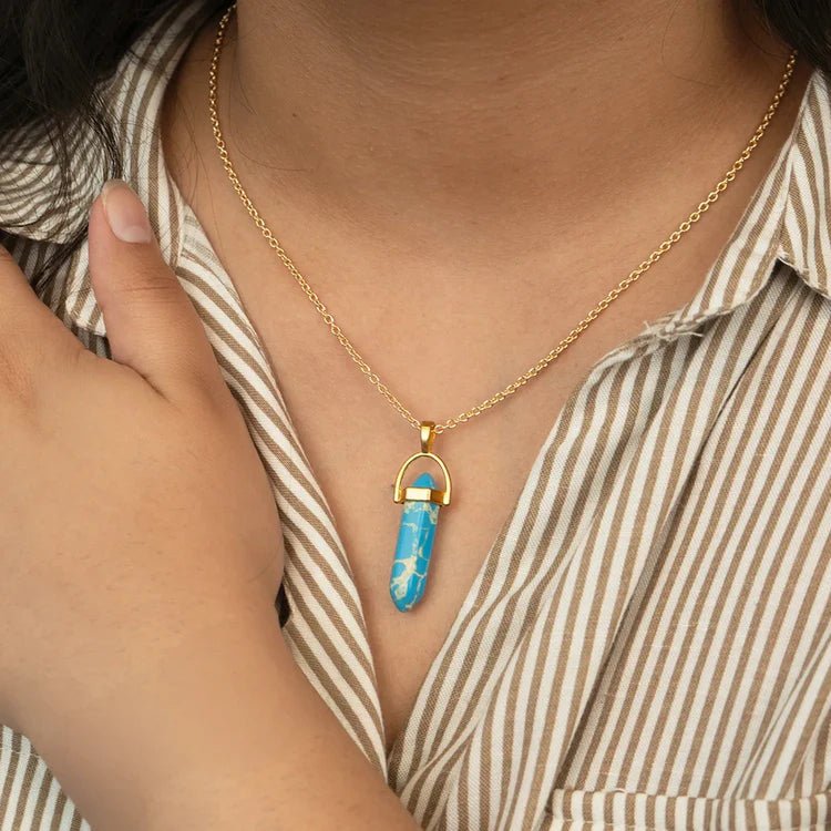 Turquoise Pencil Pendant (Dhanu Rashi) Sagittarius - Astroguruji