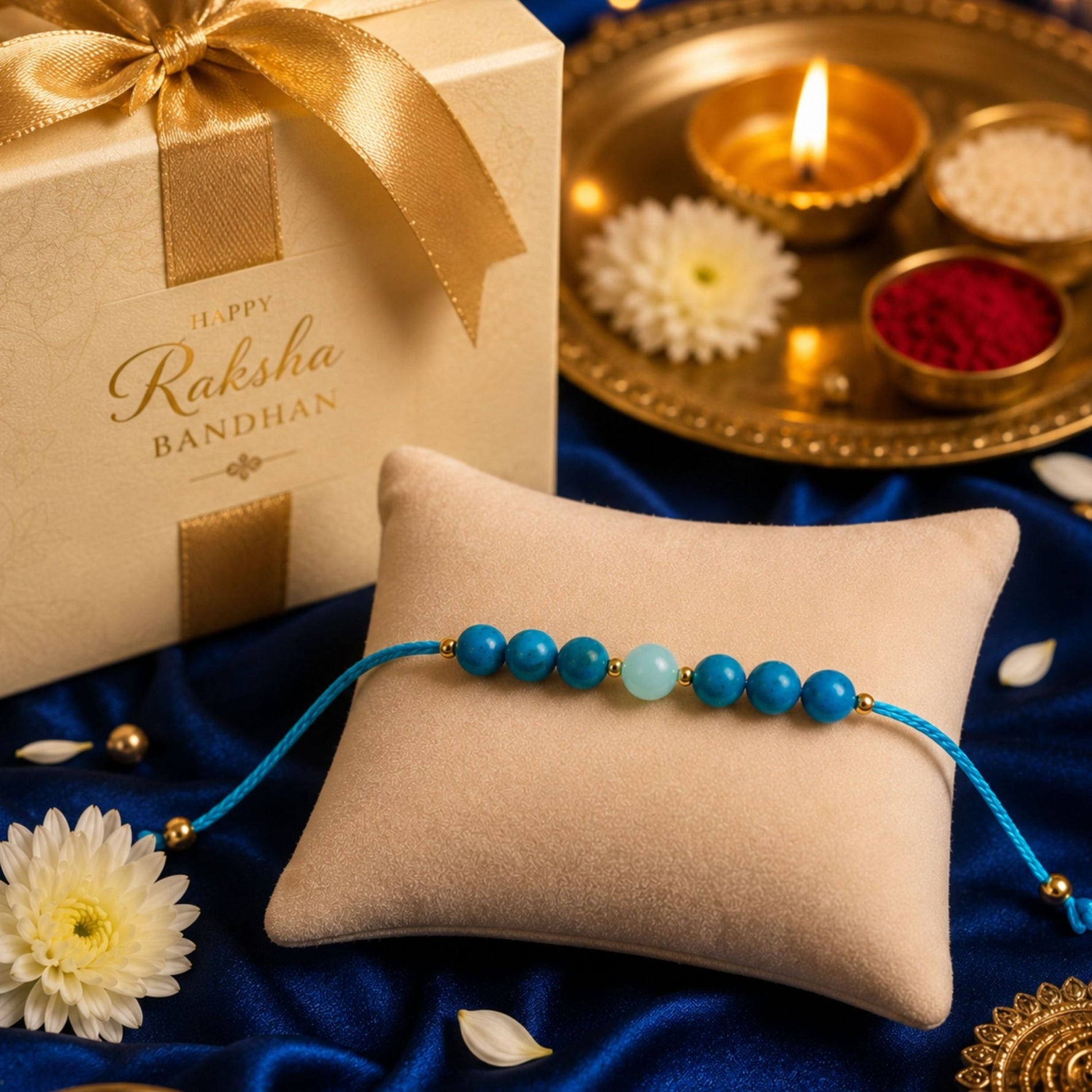 Turquoise Rakhi - AstroGuruji