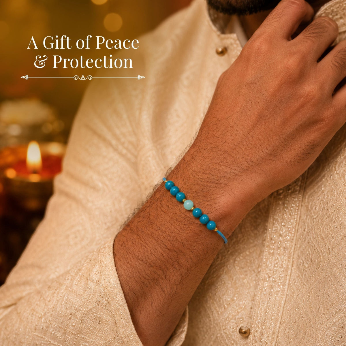 Turquoise Rakhi - AstroGuruji