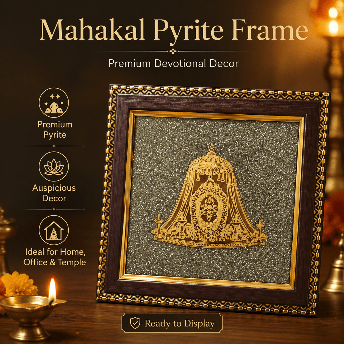 Ujjain Mahakal Pyrite Frame - AstroGuruji