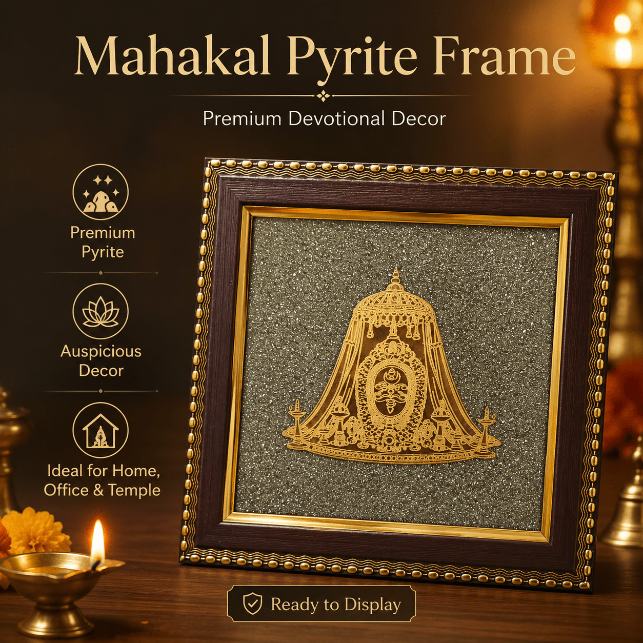 Ujjain Mahakal Pyrite Frame - AstroGuruji