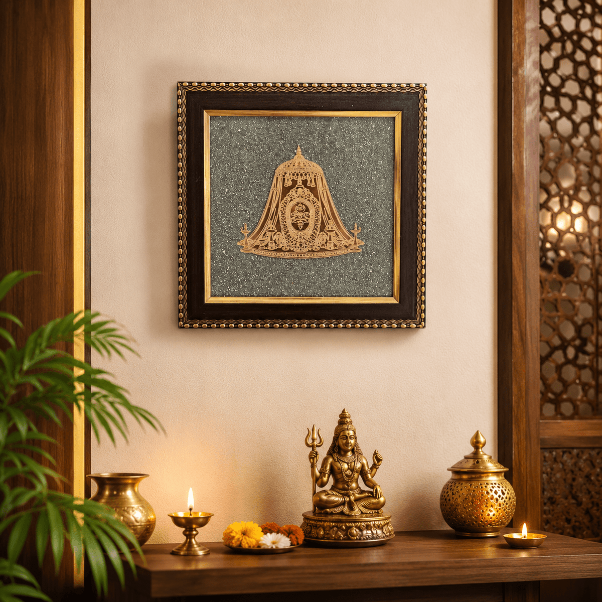 Ujjain Mahakal Pyrite Frame - AstroGuruji
