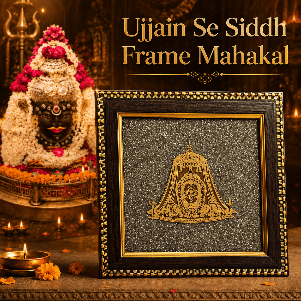 Ujjain Mahakal Pyrite Frame - AstroGuruji