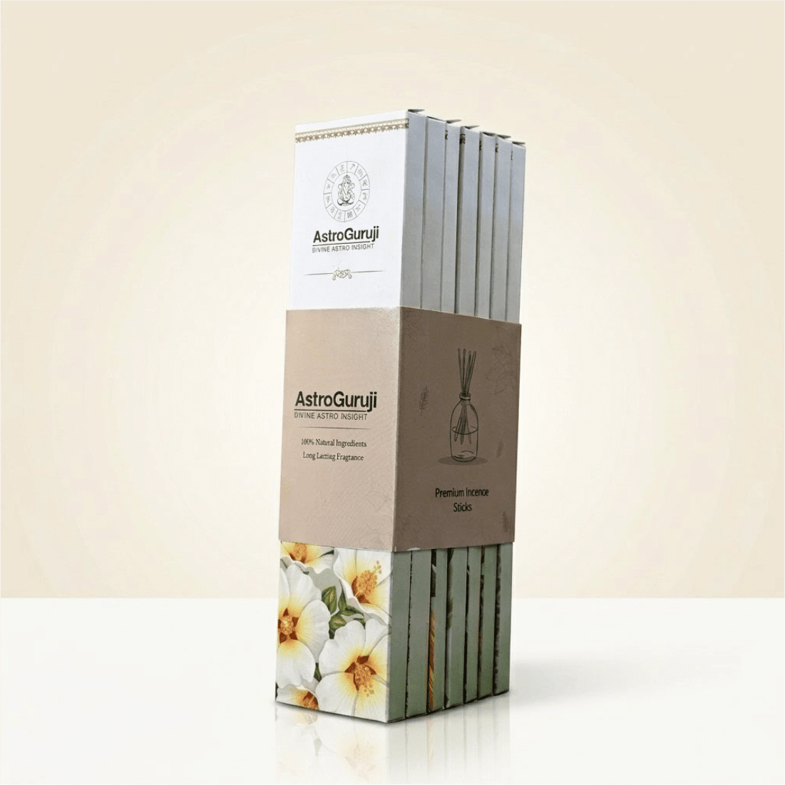 AstroGuruji 7 Premium Incense Sticks Gift Set - Pure Fragrance Agarbatti Combo for Pooja and Meditation