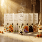 AstroGuruji Ultimate 7 Sacred Fragrance Incense Sticks Combo - White Musk Chandan Patchouli Mogra Saffron Oud Crystal