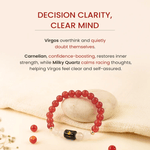 Virgo (कन्या राशि) Zodiac Carnelian & Milky Quartz Bracelet - AstroGuruji