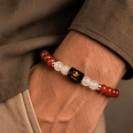 Virgo (कन्या राशि) Zodiac Carnelian & Milky Quartz Bracelet - AstroGuruji