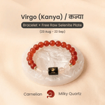 Virgo (कन्या राशि) Zodiac Carnelian & Milky Quartz Bracelet - AstroGuruji