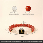 Virgo (कन्या राशि) Zodiac Carnelian & Milky Quartz Bracelet - AstroGuruji