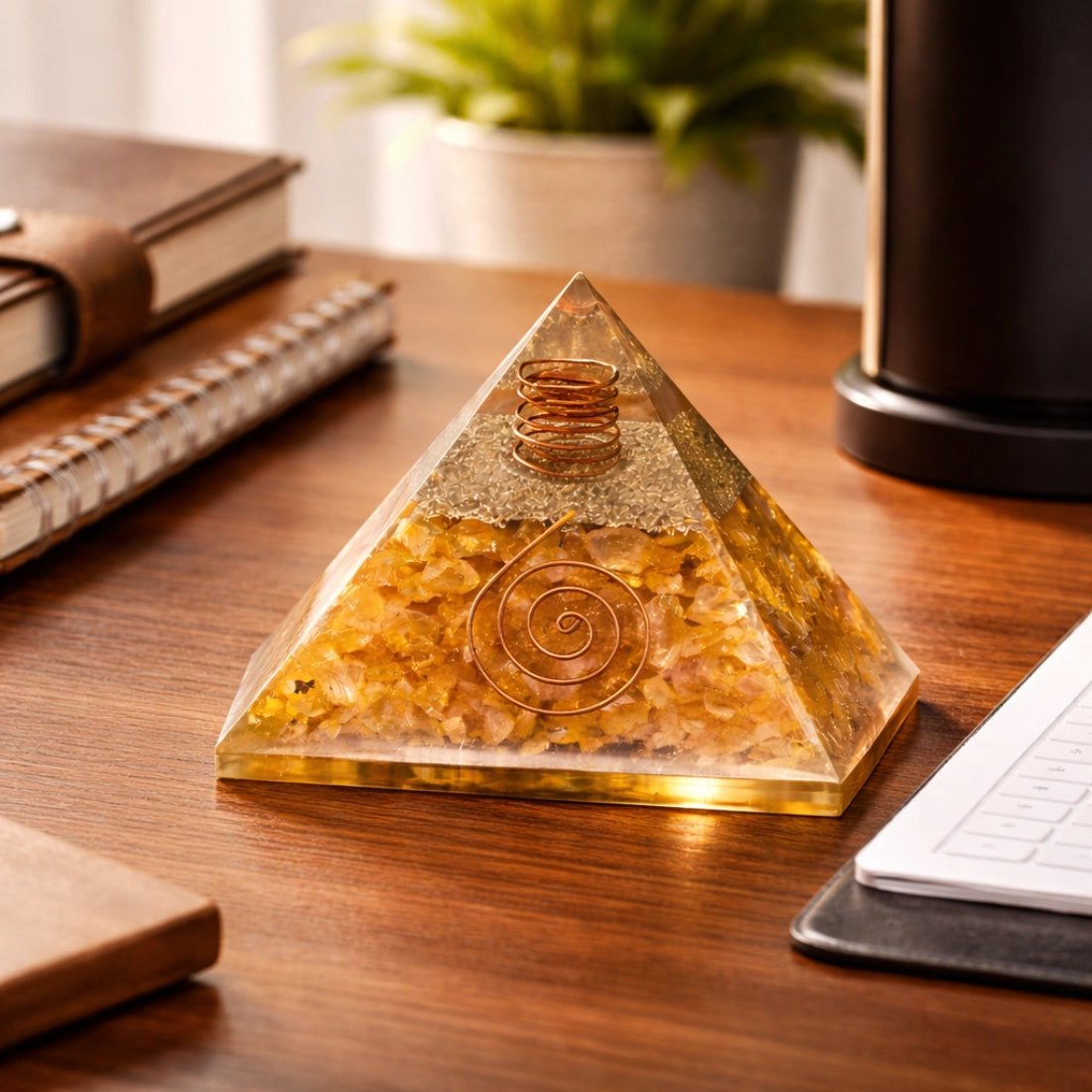 Vyapar Vridhi Pyramid - Made from Citrine Crystals - Astroguruji